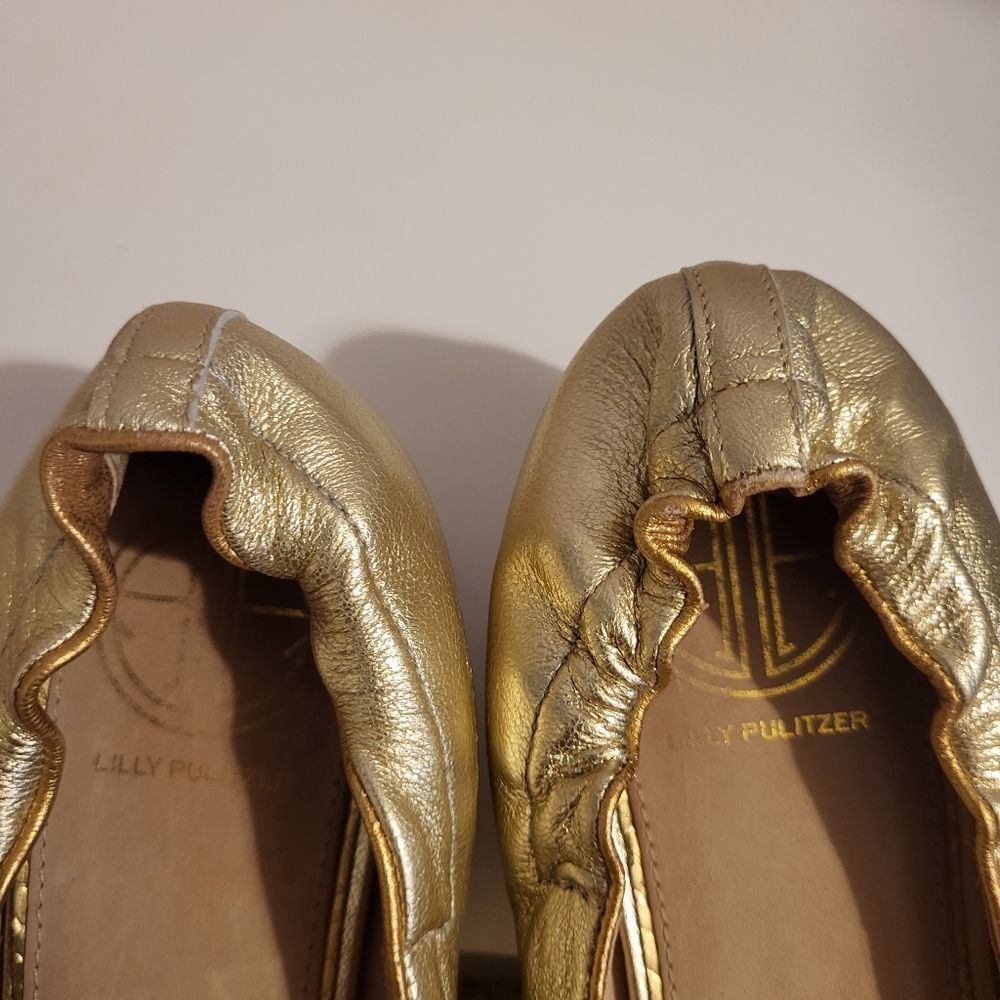 Elegant Gold Ballet Flats - Picture 7 of 9